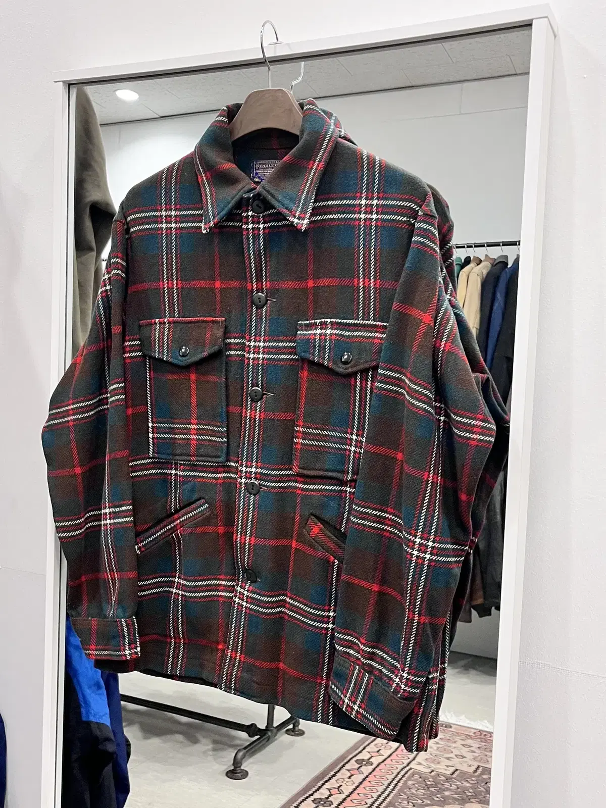 70-80s Pendleton 펜들턴 체크 버진울 자켓